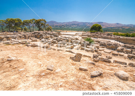 The Minoan Palace of Phaistos on Crete, Greece. The Minoan Palace of Phaistos on Crete, Greece. 45809009
