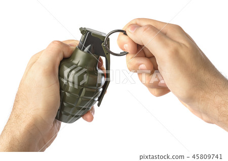 Hand with grenade Hand with grenade 45809741