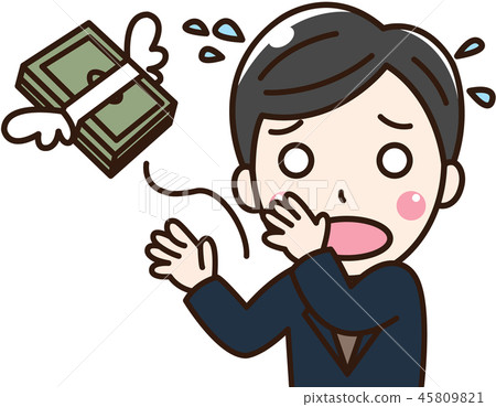 Male office worker not having money shortage - Stock Illustration ...