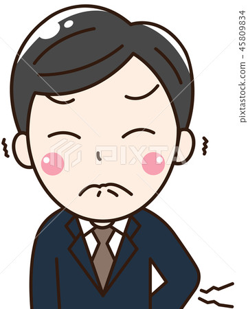 由於辦公室工作者男性辦公室工作者腰痛的身體混亂 45809834