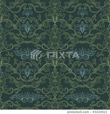 Damask Vector Vintage Seamless Pattern - Stock Illustration [45810022 ...