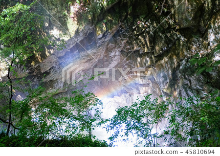 Kobe Nunobiki Falls Nuno drum waterfall and rainbow 45810694