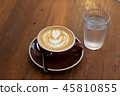 Hot coffee latte with beautiful milk foam art 45810855