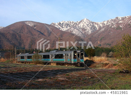 Local train and the Alps Local train and the Alps 45811981