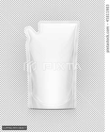 white refill pouch on virtual transparency grid white refill pouch on virtual transparency grid 45811983