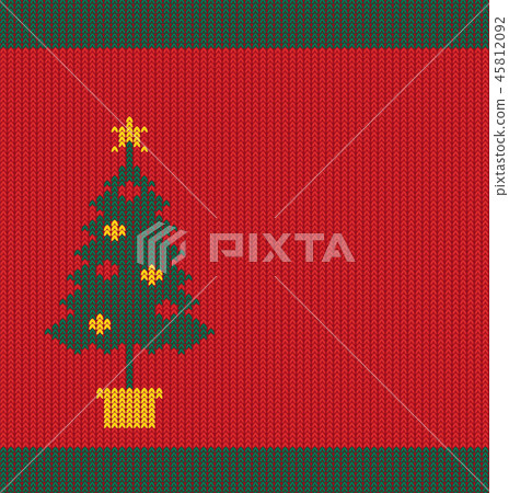 Seamless Christmas red knitted pattern 45812092