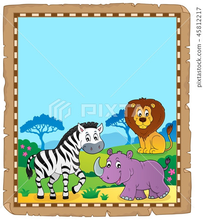 Parchment with African animals 6 45812217