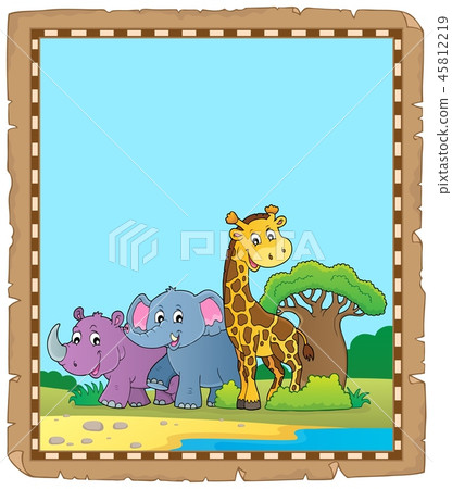 Parchment with African animals 4 45812219