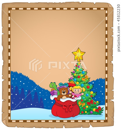 Christmas tree and gift bag parchment 1 Christmas tree and gift bag parchment 1 45812230