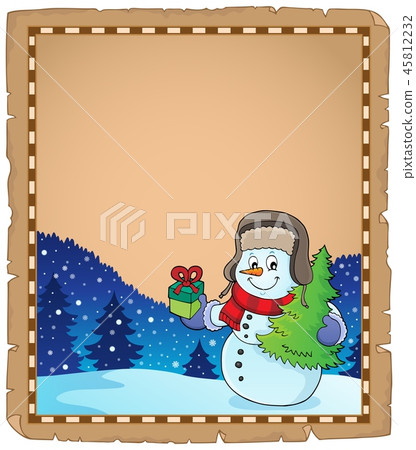 Christmas snowman subject parchment 4 45812232