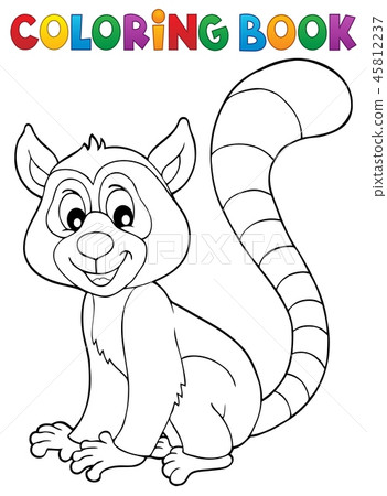 Coloring book lemur theme 1 45812237