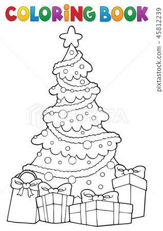 Coloring book Christmas tree and gifts 2 Coloring book Christmas tree and gifts 2 45812239