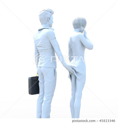 Sexual harassment image perming3DCG illustration material 45813346