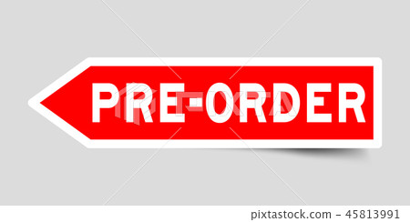 Arrow shape red color sticker in word pre order 45813991