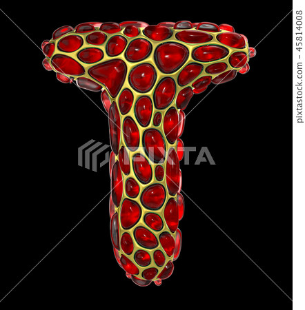 Golden shining metallic 3D with red glass symbol capital letter T - uppercase isolated on black Golden shining metallic 3D with red glass symbol capital letter T - uppercase isolated on black 45814008