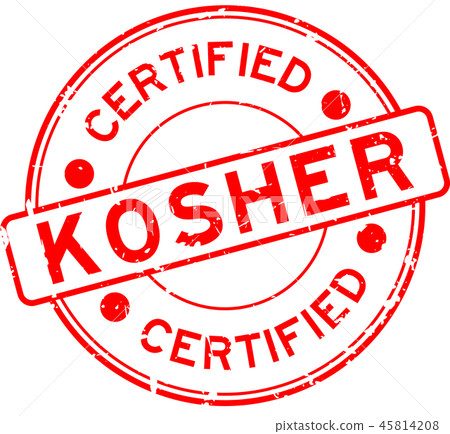 Grunge red kosher certified round rubber stamp Grunge red kosher certified round rubber stamp 45814208