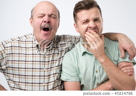 Father and son are tired of work Father and son are tired of work 45814786