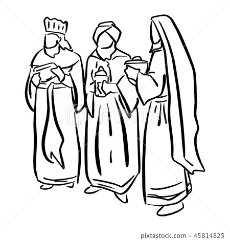 Three biblical Kings vector illustration sketch  45814825