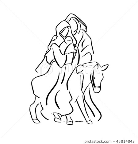 Nativity Scene of baby Jesus in  Mary arm  45814842
