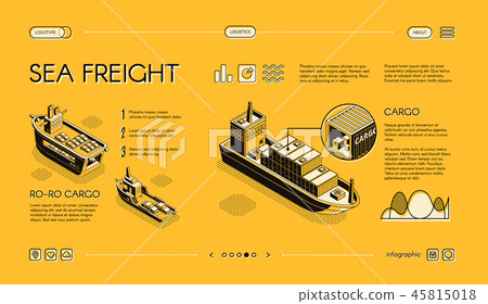 Maritime cargo transport service vector website Maritime cargo transport service vector website 45815018