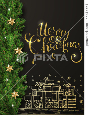 Holiday Vector Lettering background. Merry Christmas concept 45815361