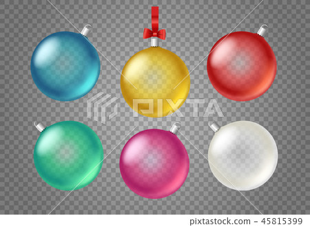 Transparent glass christmas baubles vectot clipart 45815399