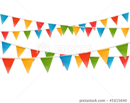 Color flags garland illustration. Vector template Color flags garland illustration. Vector template 45815640