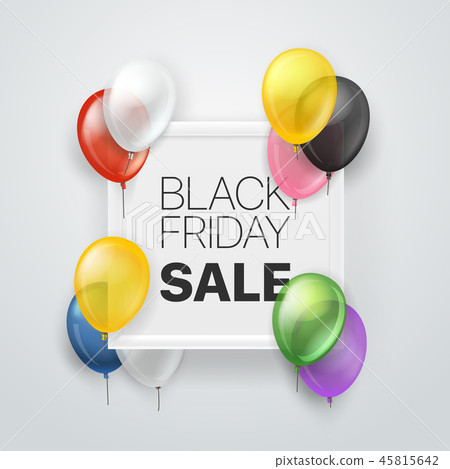 Black friday sale. Vector banner with white frame 45815642