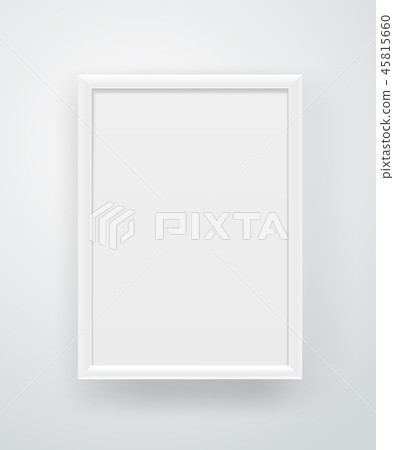 Empty square white frame on a wall Empty square white frame on a wall 45815660