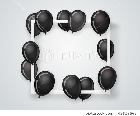 Empty white frame on a wall with flying balloons Empty white frame on a wall with flying balloons 45815665