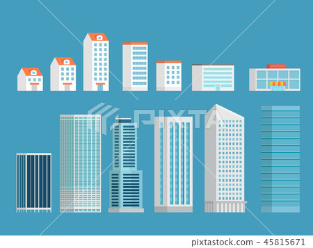 Modern city buildings vector clipart Modern city buildings vector clipart 45815671