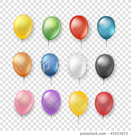 Different transparent color balloons vector set  45815673