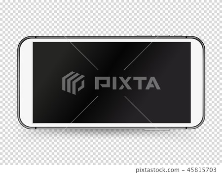 Modern white smartphone with black blank screen Modern white smartphone with black blank screen 45815703