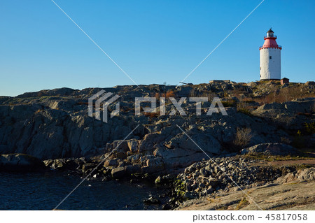 Lighthouse in Swedish village Landsort on the island of Oja 45817058
