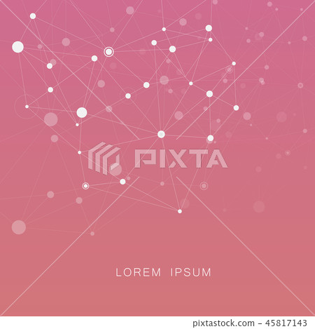 Abstract connection structure. Polygonal space background with connecting dots and lines Abstract connection structure. Polygonal space background with connecting dots and lines 45817143