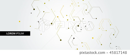 Vector banner design, white background with hexagon pattern 45817148