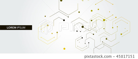 Vector banner design, white background with hexagon pattern 45817151