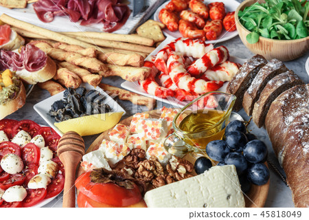 Italian antipasti snacks set 45818049