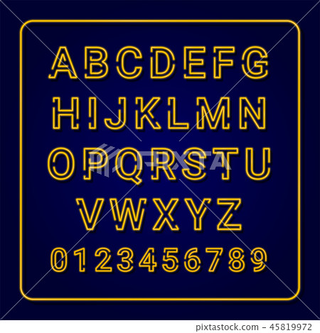 Alphabet Yellow Neon Lamp Alphabet Yellow Neon Lamp 45819972