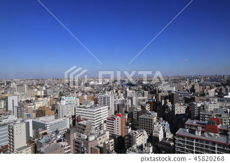 Beautiful blue sky clear cityscape seen from Oji Kita, Tokyo, Tokyo 45820268