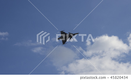 Combat supersonic airplane on blue sky Combat supersonic airplane on blue sky 45820434