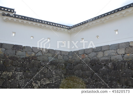 防火牆，白色的牆壁，石垣（白石城，Mashioka公園/宮城縣白石町1-16 Masuokacho） 45820573