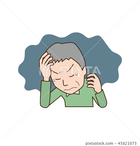 麻煩焦慮中年老人獨自 麻煩焦慮中年老人獨自 45821073