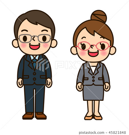 Business man and woman 4-8 smile 45821848