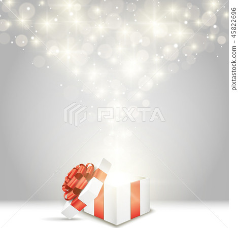Christmas present and glowing light 45822696