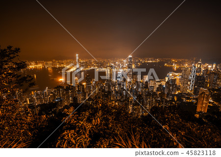 Beautiful architecture building exterior cityscape of hong kong city skyline Beautiful architecture building exterior cityscape of hong kong city skyline 45823118