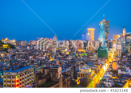 Beautiful architecture building cityscape of macau city Beautiful architecture building cityscape of macau city 45823148