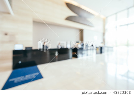 Abstract blur and defocused hotel lobby interior Abstract blur and defocused hotel lobby interior 45823368