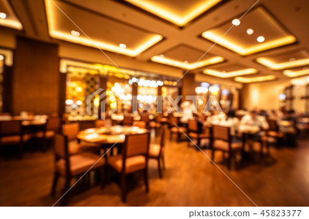 Abstract blur and defocused breakfast buffet in hotel restaurant and coffee shop cafe interior Abstract blur and defocused breakfast buffet in hotel restaurant and coffee shop cafe interior 45823377