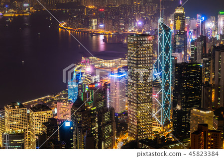 Beautiful architecture building exterior cityscape of hong kong city skyline Beautiful architecture building exterior cityscape of hong kong city skyline 45823384